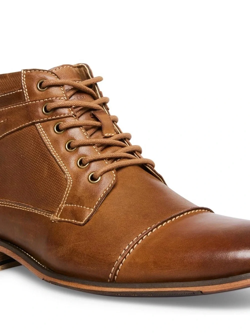 Steve Madden Men's Brown Leather Chukka Lace-Up Boot